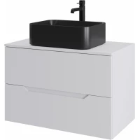 Тумба с раковиной Orange Line Li-80TuwMDF+B02-460MB 80,2 см, подвесная, со столешницей, белый матовый