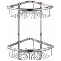 Полка для ванной Viko V-772 22x22 см, угловая, двойная, хром