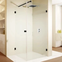 Душевой уголок Riho Scandic NXT X201 G001043121 97,2x77,2 см L, профиль черный матовый, стекло прозрачное