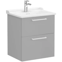 Тумба с раковиной VitrA Root Flat 68279 60,5 см, подвесная, серый камень матовый