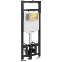 Инсталляция для унитаза WasserKRAFT Alme 15 15TLT.010.ME.MG02 с кнопкой смыва, золотой матовый