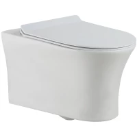 Унитаз подвесной Agger AT01100 безободковый, с сиденьем микролифт, белый глянец