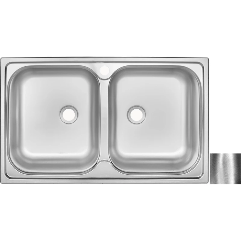 Кухонная мойка полированная сталь Ukinox Классика CLP780.480 20GT8K 3C