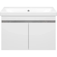 Тумба под раковину Misty Ронда П-Рон-01080-0521 77 см, подвесная, бетон/белый глянец