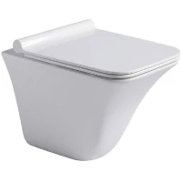 Унитаз подвесной Black & White 720W00 безободковый, с сиденьем микролифт, белый