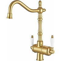 Смеситель для кухни Zorg ZR 326 YF GOLD SATIN с подключением к фильтру, золотой матовый