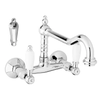 Смеситель для кухни хром, ручки металл Cezares First FIRST-LLP-01-M