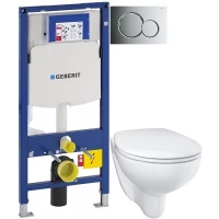 Комплект подвесной унитаз Grohe Bau Ceramic 39351000 + система инсталляции Geberit 111.300.00.5 + 115.770.21.5 + 111.815.00.1