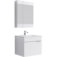 Комплект мебели белый глянец 61 см Aqwella Brig Br.01.06/1/W + 27181 + Br.04.06/W