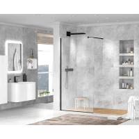 Неподвижная перегородка 110 см Cezares LIBERTA-L-1-110-C-NERO прозрачное