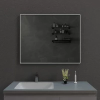 Зеркало Esbano ES-3803 RDB ESMR3803RDB 80x60 см, с LED-подсветкой, сенсорным выключателем, диммером, антизапотеванием, черный матовый