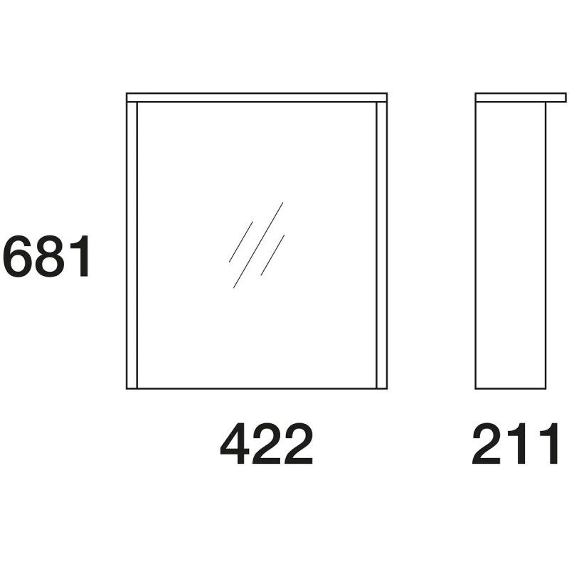 Зеркальный шкаф выбеленный дуб 42,2x68,1 см Edelform Marino 2-793-48-S