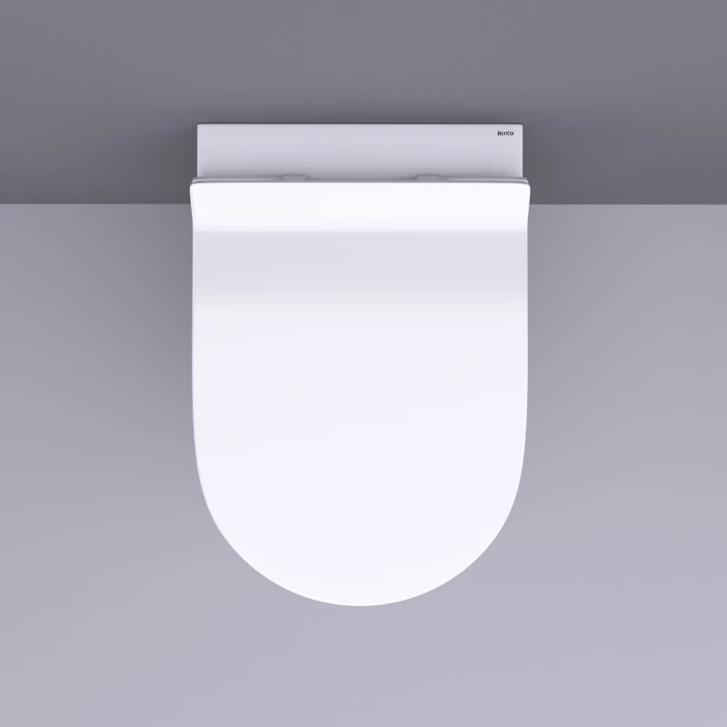 Унитаз подвесной Bond Oval F01-10 безободковый, с сиденьем микролифт, белый глянец