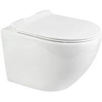 Унитаз подвесной Bond Oval F01-10 безободковый, с сиденьем микролифт, белый глянец