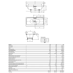 Изображение товара стальная ванна 190x100 см kaldewei asymmetric duo 744 с покрытием easy-clean