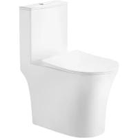 Унитаз-компакт Grossman Thin Rim GR-5607SQ безободковый, торнадо, с сиденьем микролифт, белый