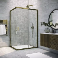 Душевой уголок Vegas Glass ZA-F TUR NOVO 120*100 05 02 120x100 см, профиль бронза, стекло шиншилла