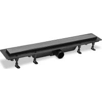 Душевой трап (лоток) PlastBrno Design 4 SZA965M 64,4 см, с решеткой, 2 в 1 под плитку, оружейная сталь матовый