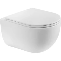 Унитаз подвесной BelBagno Etna BB008CH-TOR/SC безободковый, торнадо, с сиденьем микролифт, белый