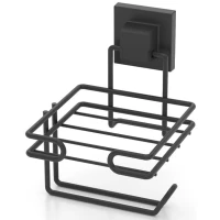 Держатель туалетной бумаги Tekno-tel EF275B двойной, самоклеящийся, черный матовый