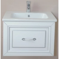 Тумба с раковиной белый матовый серебряная патина 60,5 см Atoll Валери