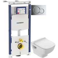 Комплект подвесной унитаз Jacob Delafon Struktura EDF102-00 + E70025-00 + система инсталляции Geberit 111.362.00.5 + 115.770.21.5