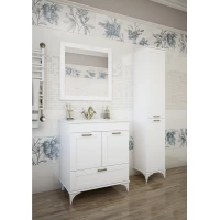 Комплект мебели белый матовый 75 см Sanflor Ванесса C000005882 + 4640021062210 + C000005878