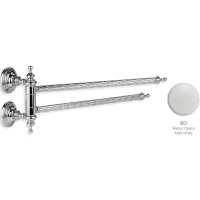 Полотенцедержатель Stil Haus Giunone G16(03) 38 см, поворотный, двойной, хром/белый матовый