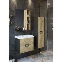 Комплект мебели дуб крафт золотой/черный матовый 60,5 см Sanflor Ванесса C16294 + UM-MOD60SL/1 + C16295