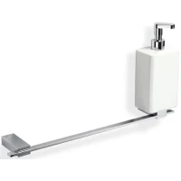 Полотенцедержатель с дозатором для жидкого мыла Stil Haus Gea GE69D(08) 46 см, хром/белый