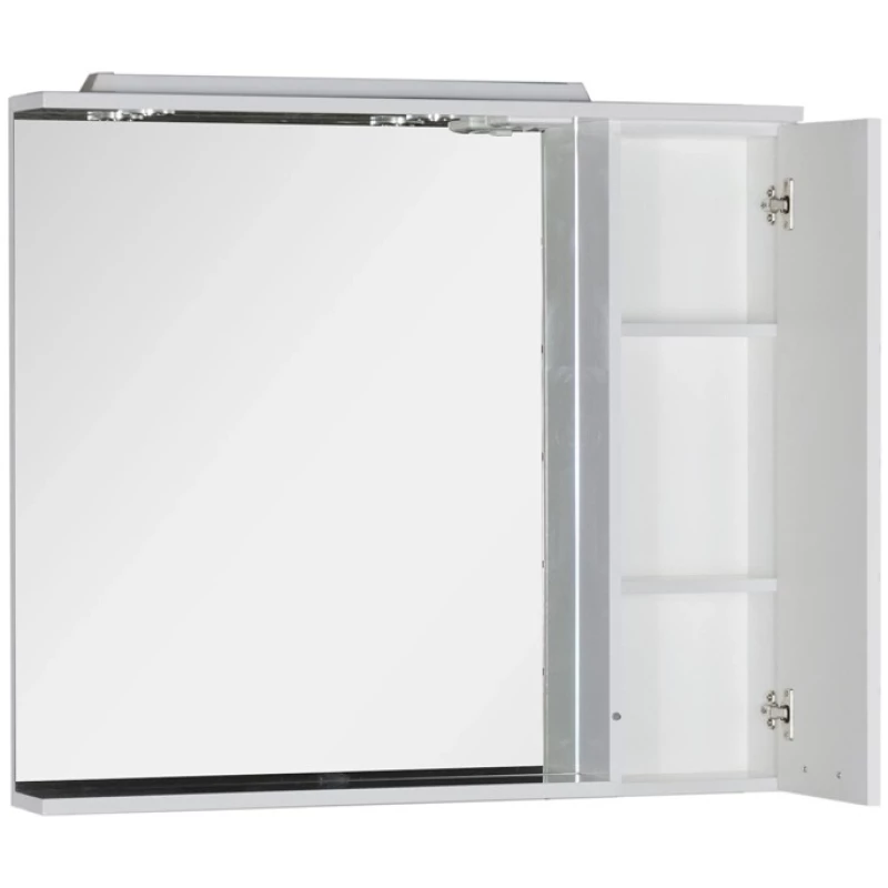 Зеркальный шкаф 98,6x87 см с подсветкой белый Aquanet Сити 00170566