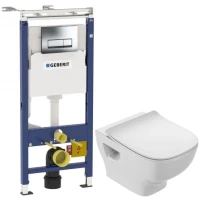Комплект подвесной унитаз Jacob Delafon Struktura EDF102-00 + E70025-00 + система инсталляции Geberit 458.125.21.1