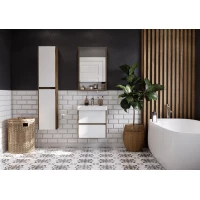 Комплект мебели белый глянец/дуб рустикальный 55 см Акватон Сканди 1A251701SDZ90 + 1WH501620 + 1A252102SDZ90