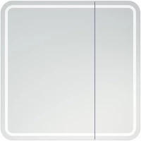 Зеркальный шкаф 80x80 см белый матовый Corozo Алабама SD-00000902