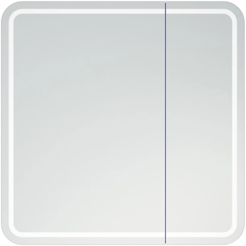 Зеркальный шкаф 80x80 см белый матовый Corozo Алабама SD-00000902