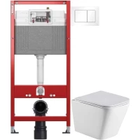 Комплект подвесной унитаз WeltWasser Gelbach 004GL-WT + система инсталляции Tece 9400413