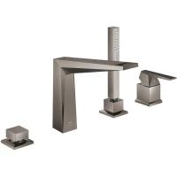 Смеситель на борт ванны Grohe Allure Brilliant 29523AL0 с душевым гарнитуром, темный графит матовый