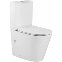 Унитаз-компакт CeramaLux 2179-BD безободковый, с функцией биде, с сиденьем микролифт, белый