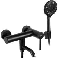Смеситель для ванны Rea Clif REA-B4240 с душевым гарнитуром, черный матовый