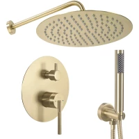 Душевой комплект Rea Argon REA-P7810 250 мм, со смесителем, золотой матовый