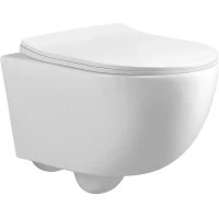 Унитаз подвесной Oliveeka YJ2381 безободковый, с сиденьем микролифт, белый