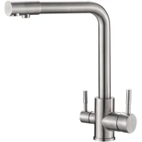 Смеситель для кухни Zorg SH 801 INOX с подключением к фильтру, нержавеющая сталь