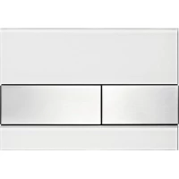 Кнопка смыва Tece TECEsquare 9240801 для инсталляции, с покрытием против отпечатков пальцев, белый/нержавеющая сталь