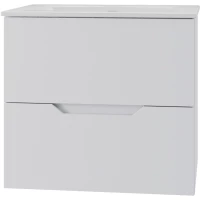 Тумба с раковиной Orange Line Li-60Tuw+Ra 61,5 см, подвесная, белый матовый