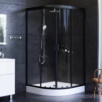 Душевой уголок Am.Pm Gem W90G-401-100BT 99,5x99,5 см, профиль черный матовый, стекло прозрачное
