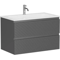 Тумба под раковину Sancos Folk FL80GS 79 см, подвесная, темно-серый матовый