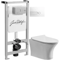 Комплект подвесной унитаз Orange C01-100W + система инсталляции Jacob Delafon E5504-NF + E4326-00