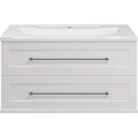 Тумба под раковину Misty Марта П-Мрт09100-011Пр 98,1 см, подвесная, белый глянец