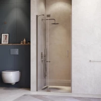 Душевая дверь RGW HO-014Gr Hotel 350601414-110 140 см, профиль оружейная сталь матовый, стекло прозрачное