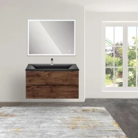 Комплект мебели темное дерево 75 см Vincea Mia VMC-2MA750RW + VCB-3M750B + VLM-3VN800